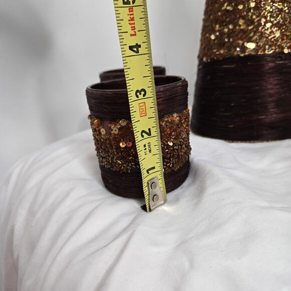 Home for the Holidays EUC Christmas tree candle set vintage 2005 brown gold - Picture 12 of 14